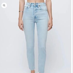 RE/DONE - Comfort Stretch High Rise Ankle Crop in Calm Waters